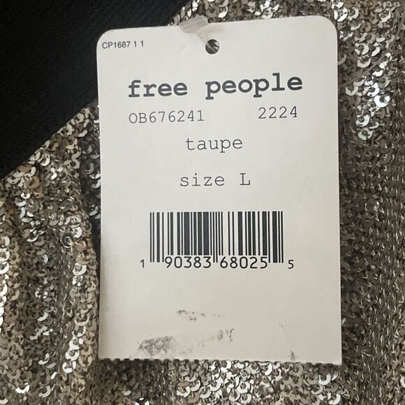 FREE PEOPLE Sequin Skirt Size Large Blush Pink NEW Party Glitz Glam Tulle - Picture 9 of 12